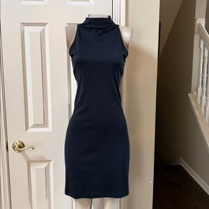 Vince Black high neckline attached tie in front /back Dress, s/p